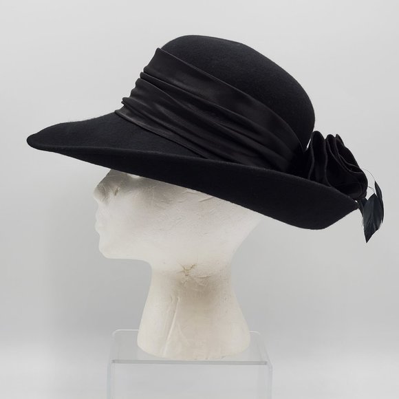 Betmar New York Wool Hat Satin & Feathers Hat Band - Picture 10 of 16